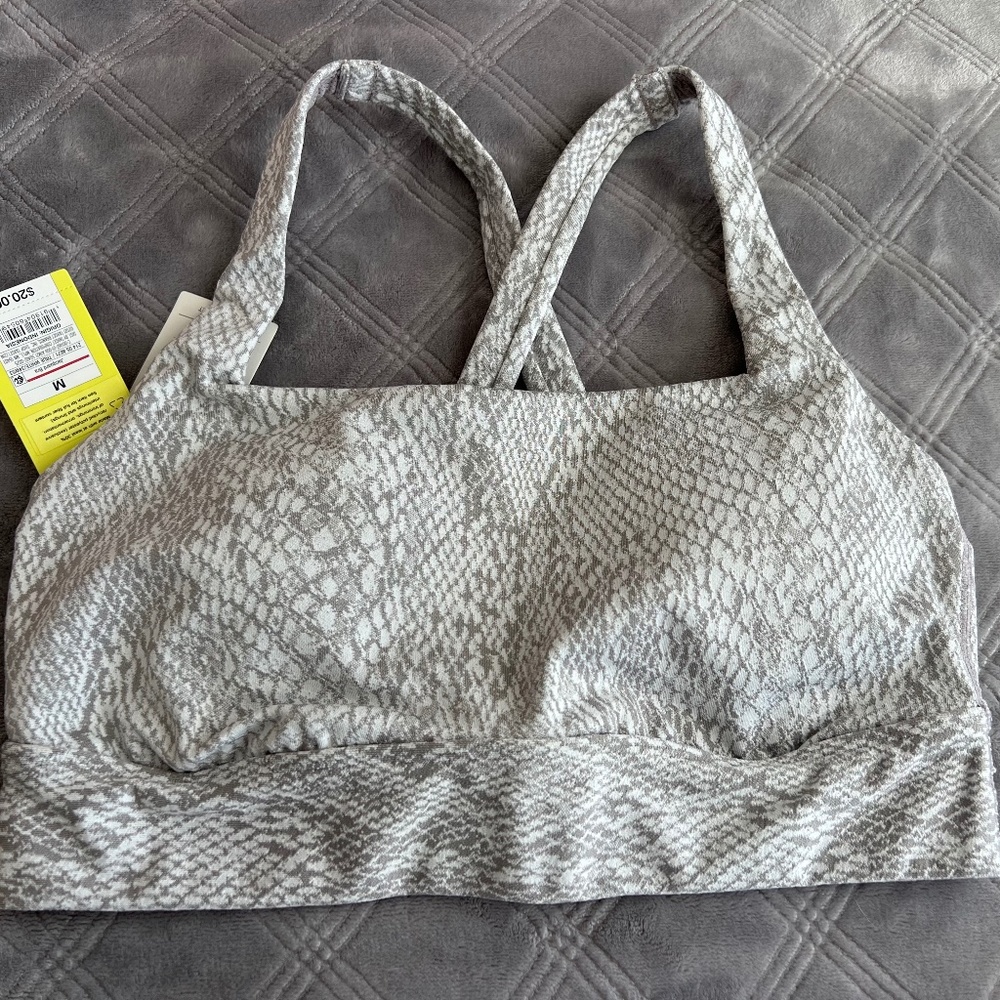 NWT Sports Bra gray/white color size M